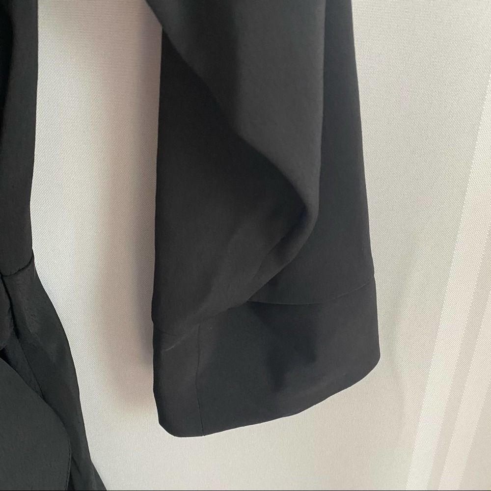 Topshop 3/4 Sleeve Belted Wrap Mini Dress Black Size 4 Small V-Neck Party - Picture 3 of 10